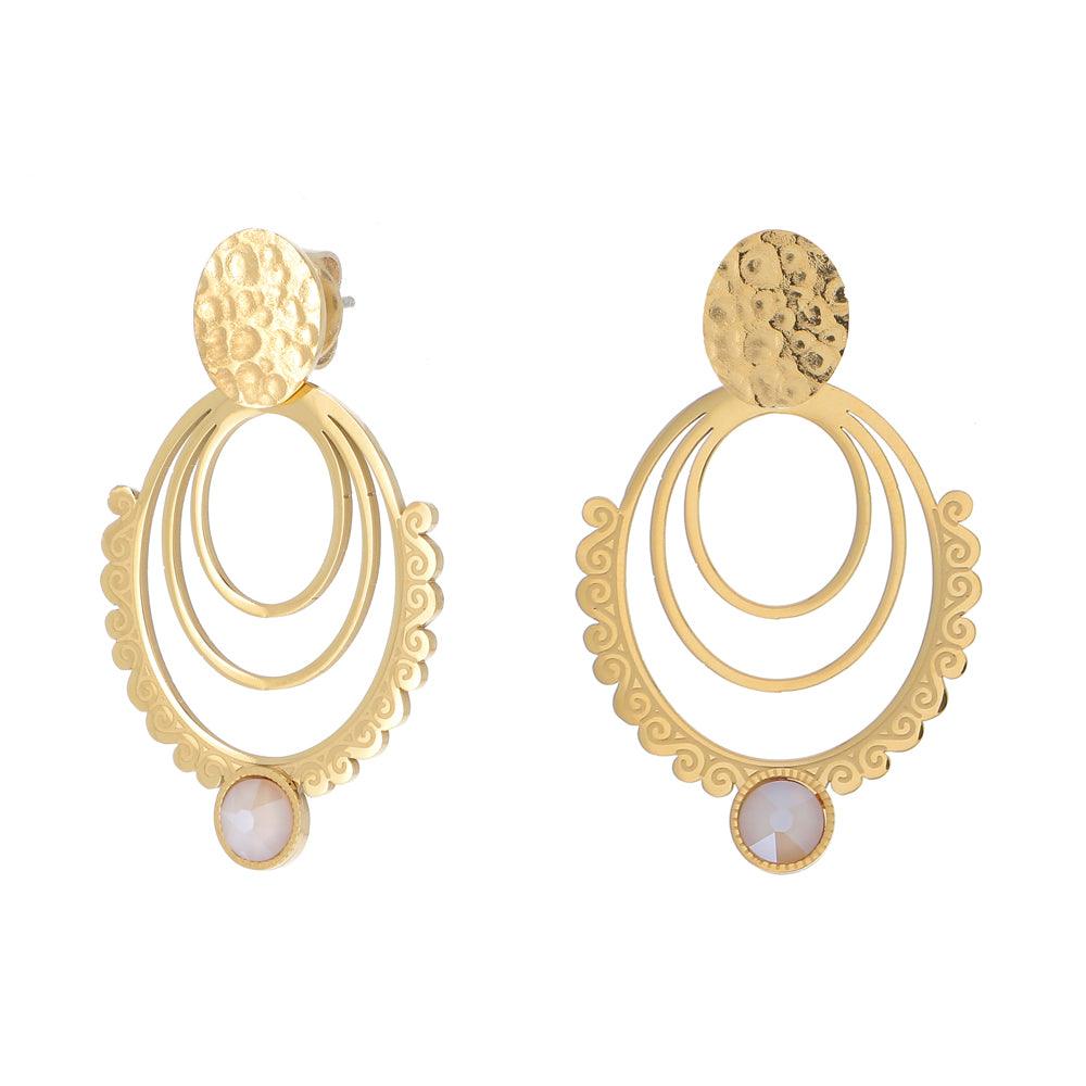 Earrings, BOHM PARIS|Boucles Melina avec Cristal Ivory