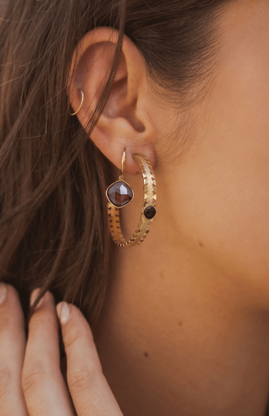 Earrings, BOHM PARIS|Boucles D'oreilles Léa avec Cristal clair