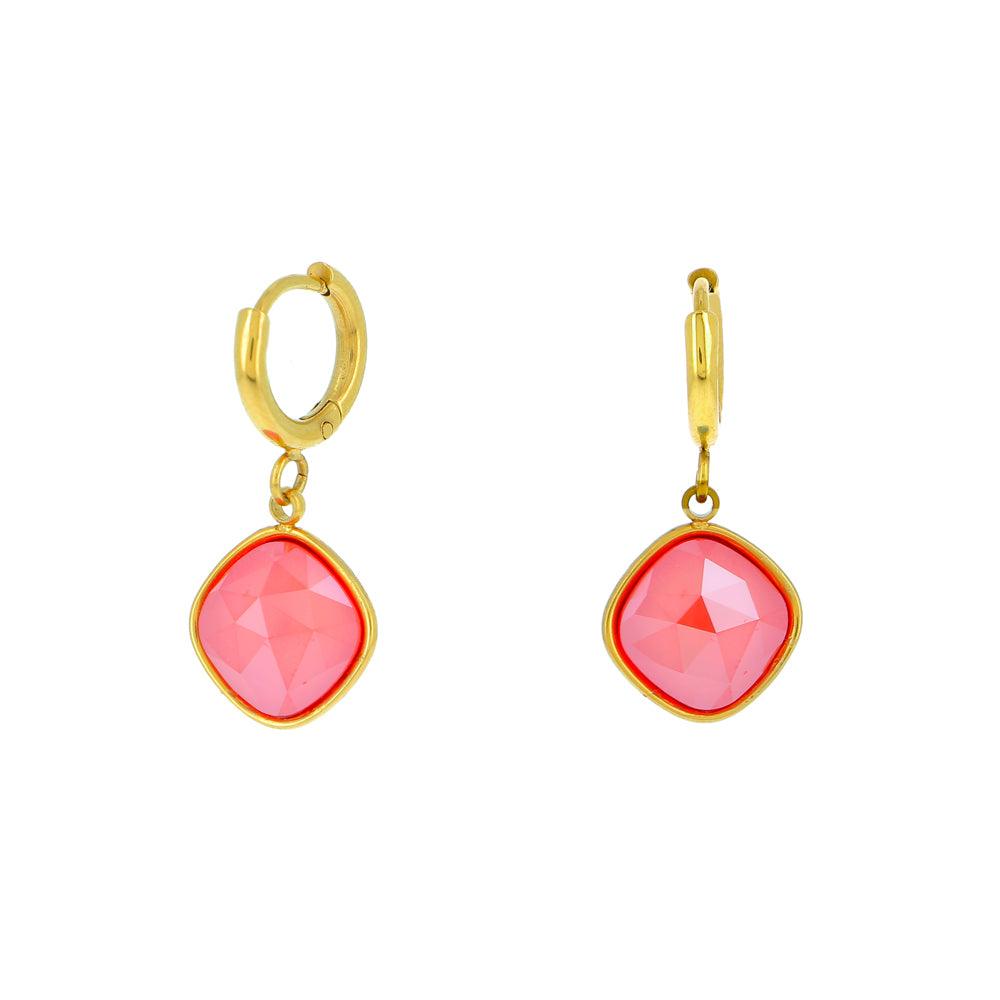 Earrings, BOHM PARIS|Boucles D'oreilles Léa avec Cristal coral