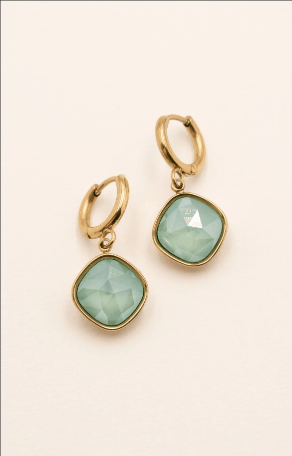 Earrings, BOHM PARIS|Boucles Léa light mint