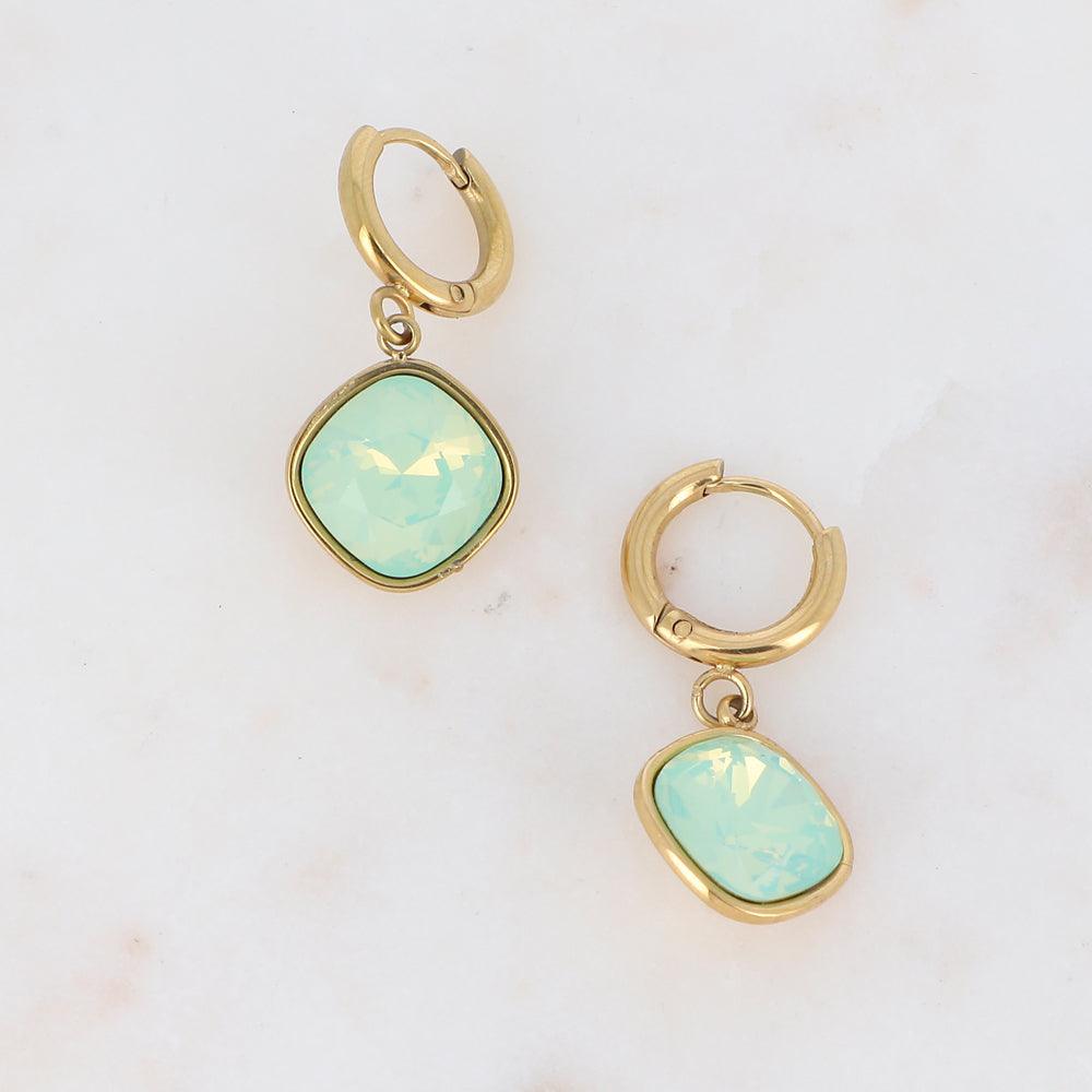 Earrings, BOHM PARIS|Boucles Léa light mint