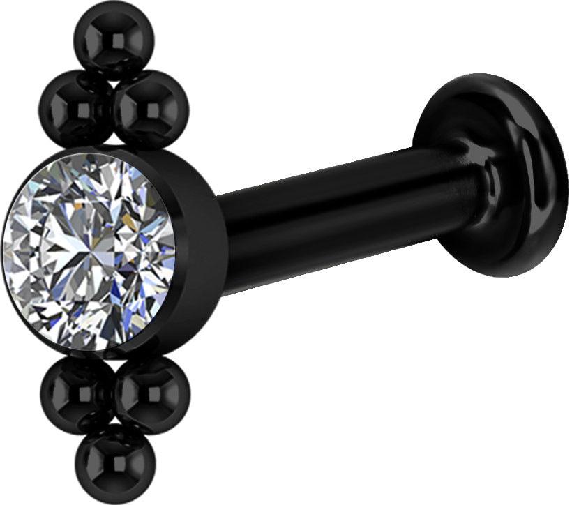 Rustokoru/traguskoru, Black Titanium Double Cluster Labret PVD