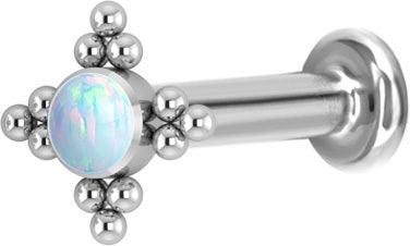 Rustokoru/traguskoru, Titanium Star Flower Labret with Opal