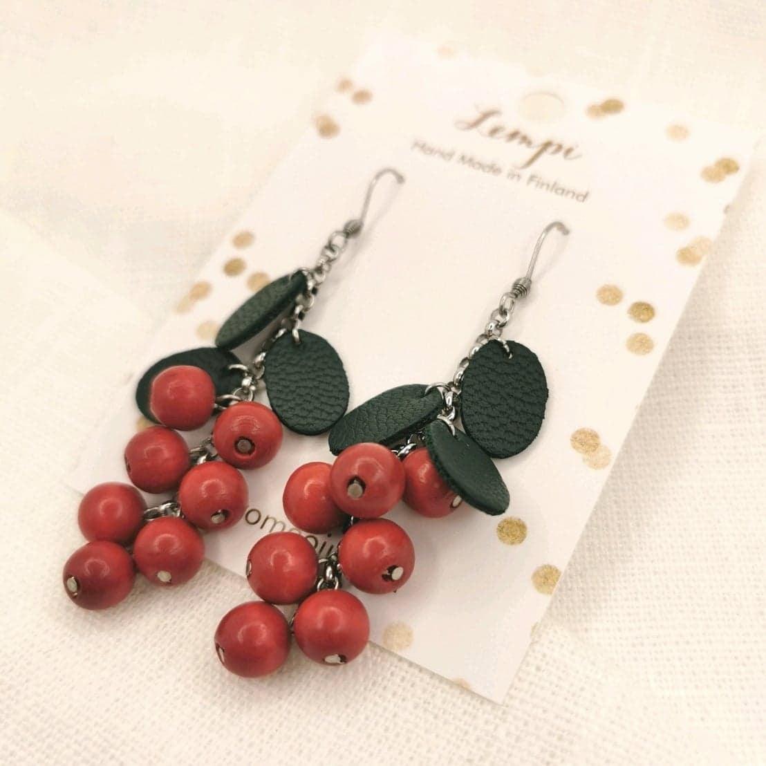 LEMPI earrings, Lingonberry