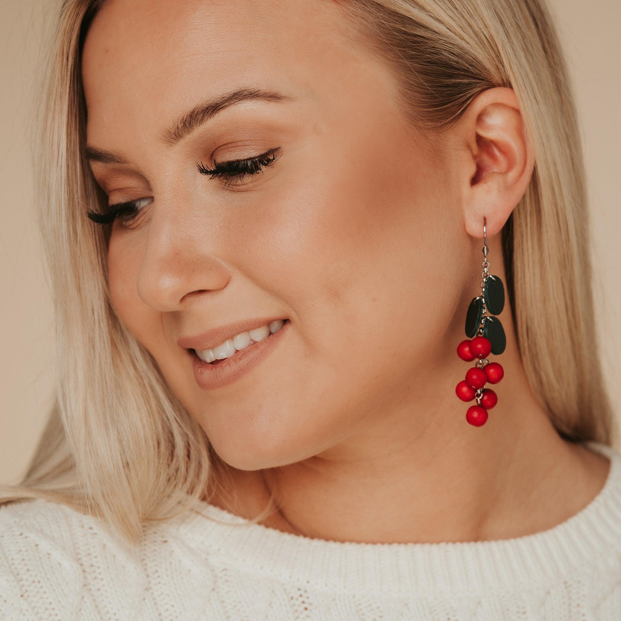 LEMPI earrings, Lingonberry