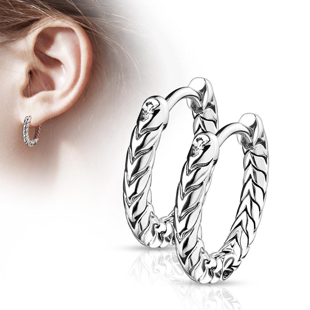 Earrings, Antique Silver Hoop Rings