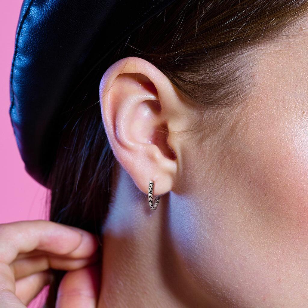 Earrings, Antique Silver Hoop Rings