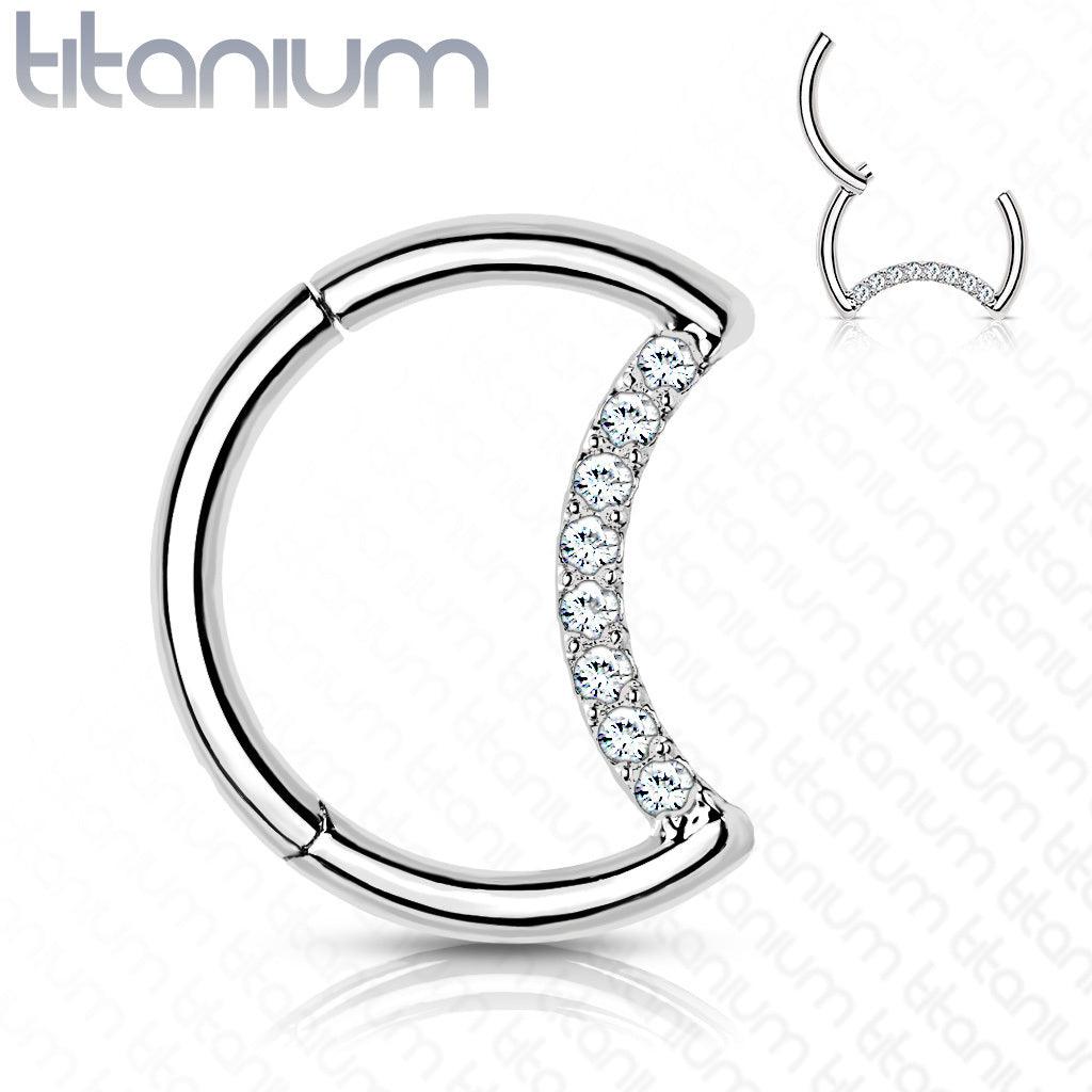 Piercing ring, Implant Grade Titanium Crescent Moon