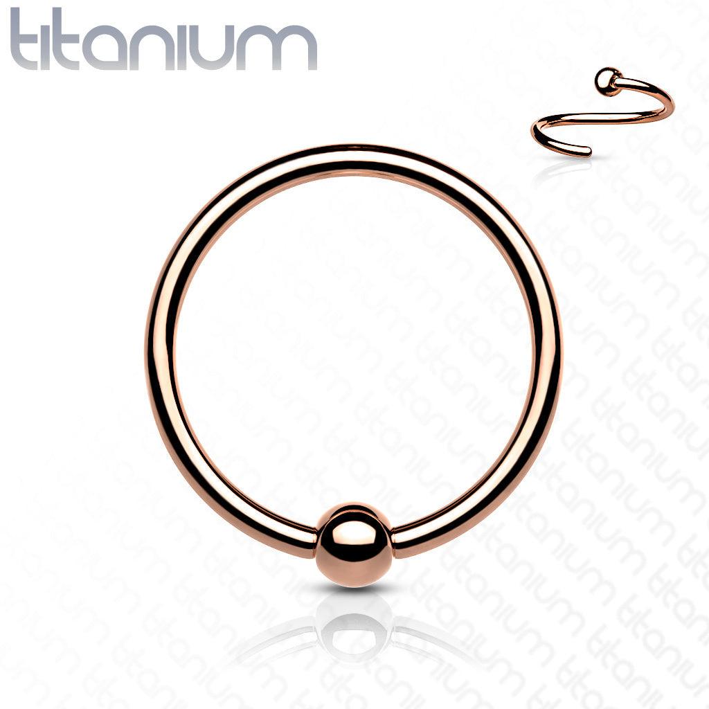 Piercing ring 0.8mm, Implant Grade Titanium Bendable Ring in Rosegold