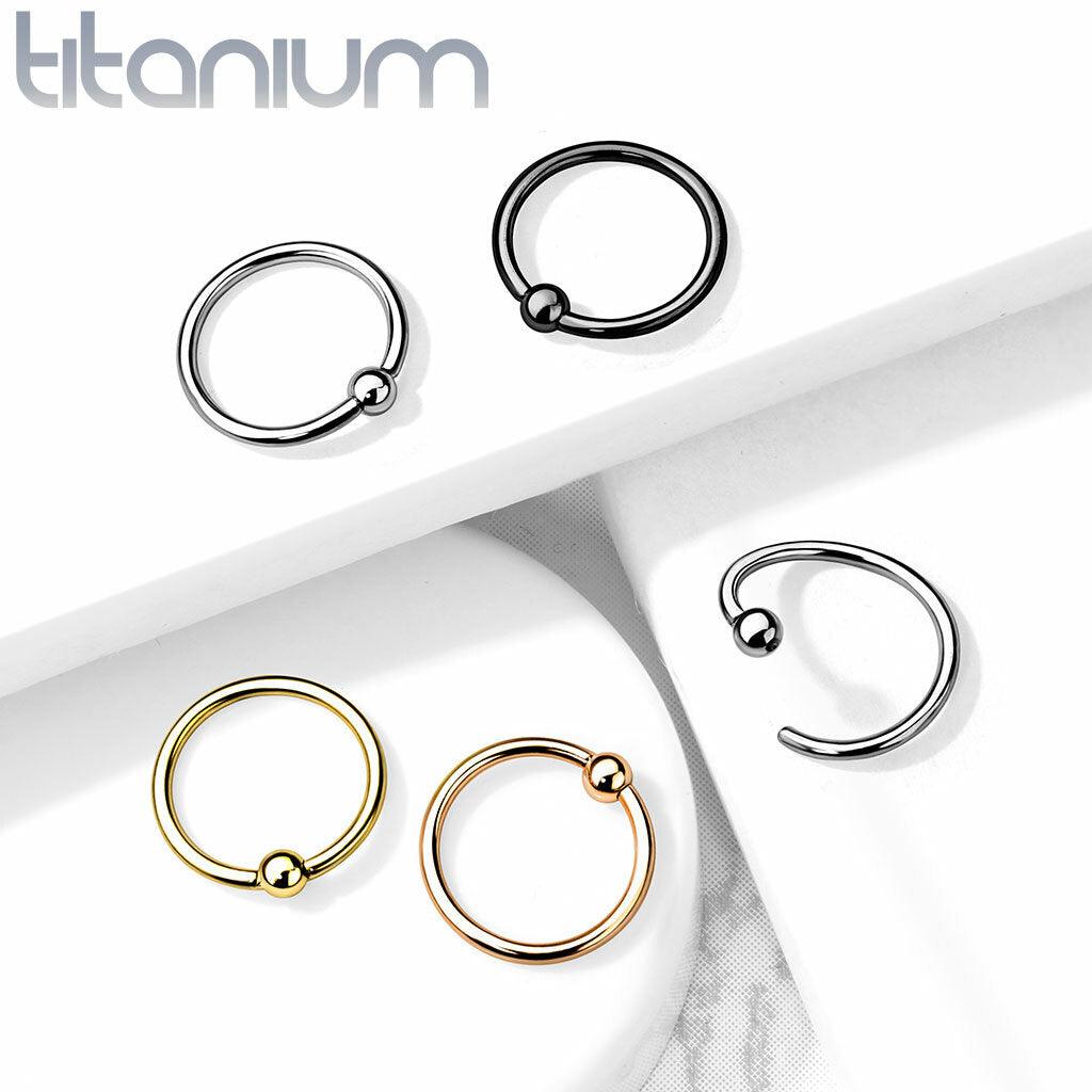 Piercing ring 0.8mm, Implant Grade Titanium Bendable Ring in Gold