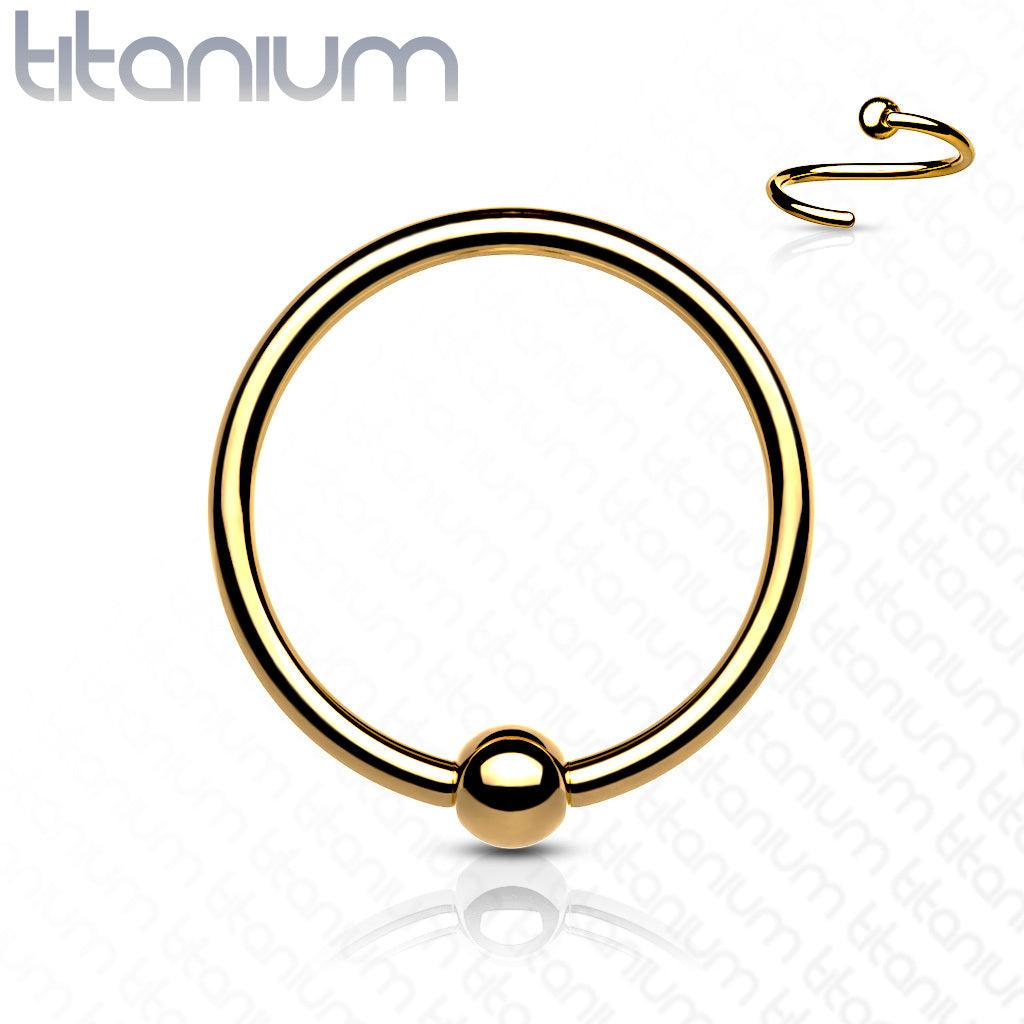 Piercing ring 0.8mm, Implant Grade Titanium Bendable Ring in Gold