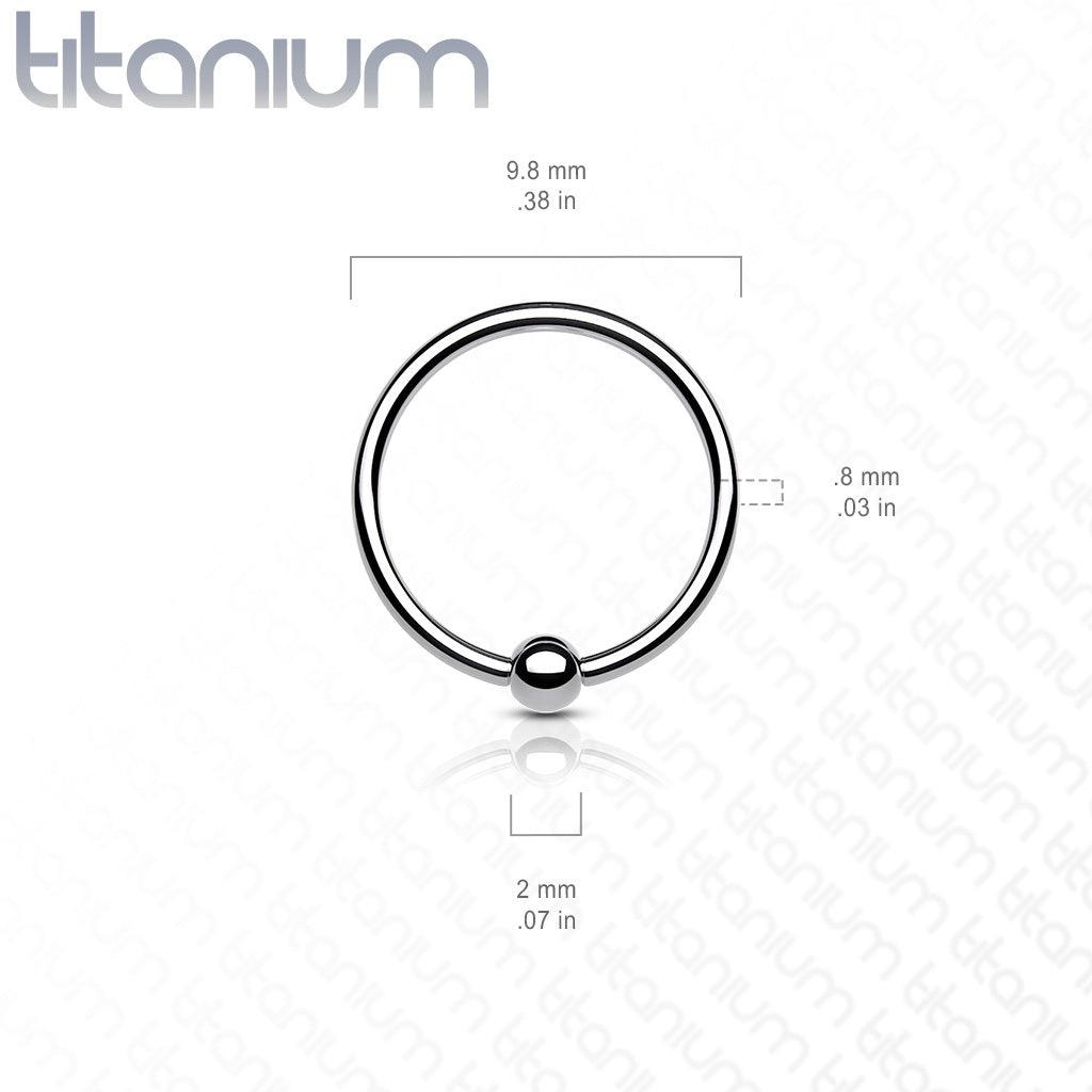 Piercing ring 0.8mm, Implant Grade Titanium Bendable Ring in Black