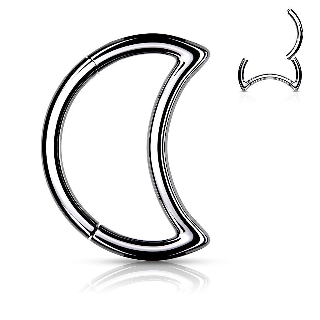 Piercing ring, Surgical Steel Crescent Moon