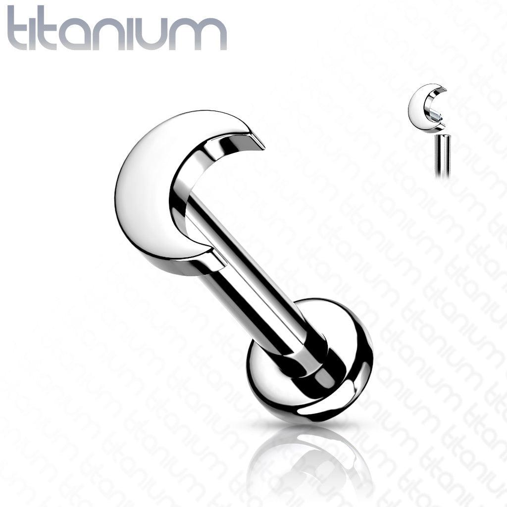 Cartilage jewelry/tragus jewelry, Implant Grade Titanium Mini Crescent Moon