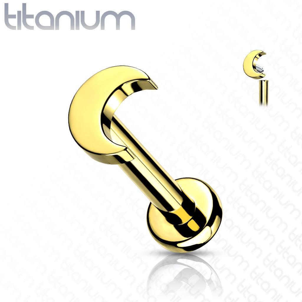 Rustokoru/traguskoru, Implant Grade Titanium Mini Gold Crescent Moon