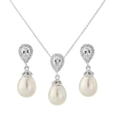 Kristallikorusetti, ATHENA BRIDAL|Precious Pearl Necklace Set