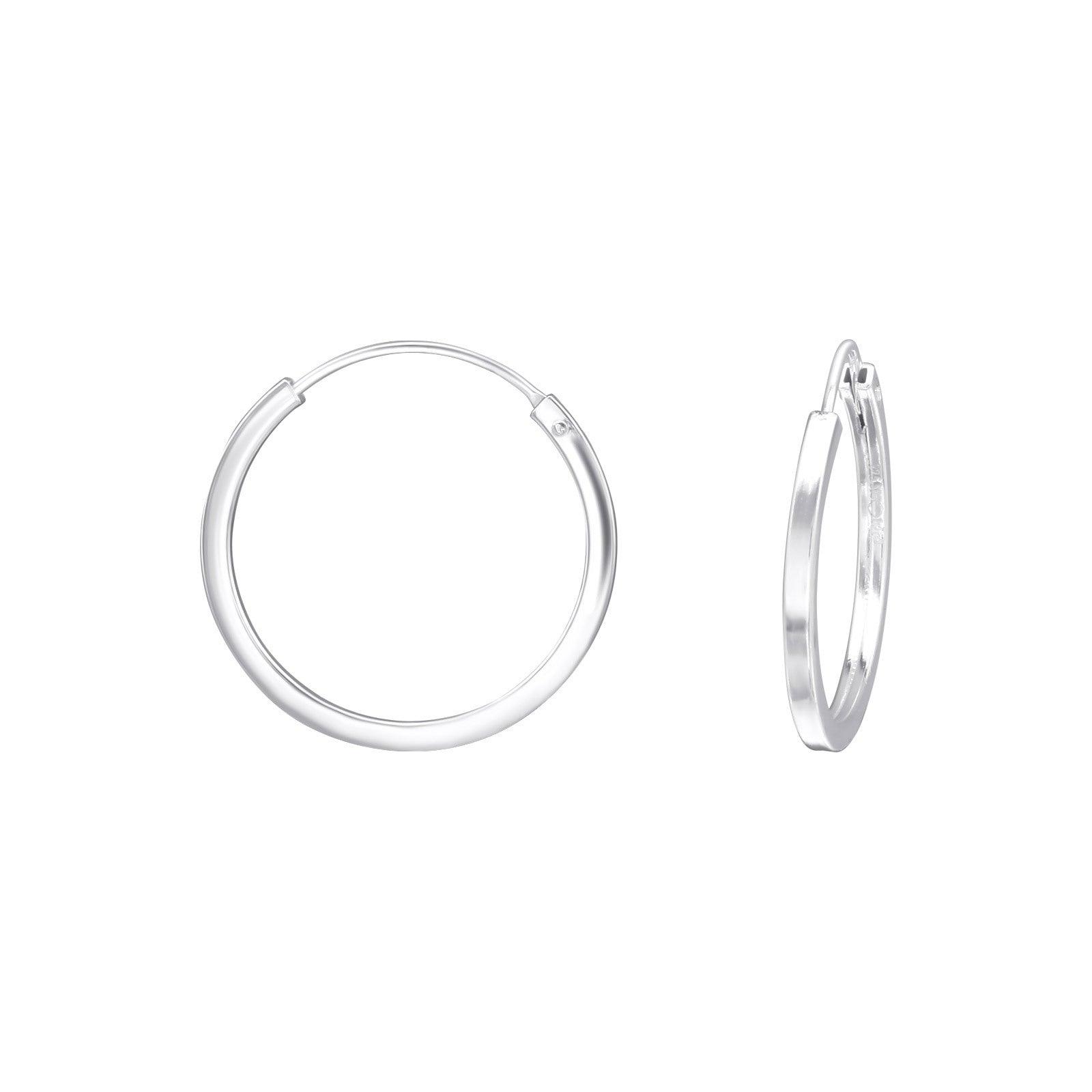 Silver rings, Basic Medium Hoops