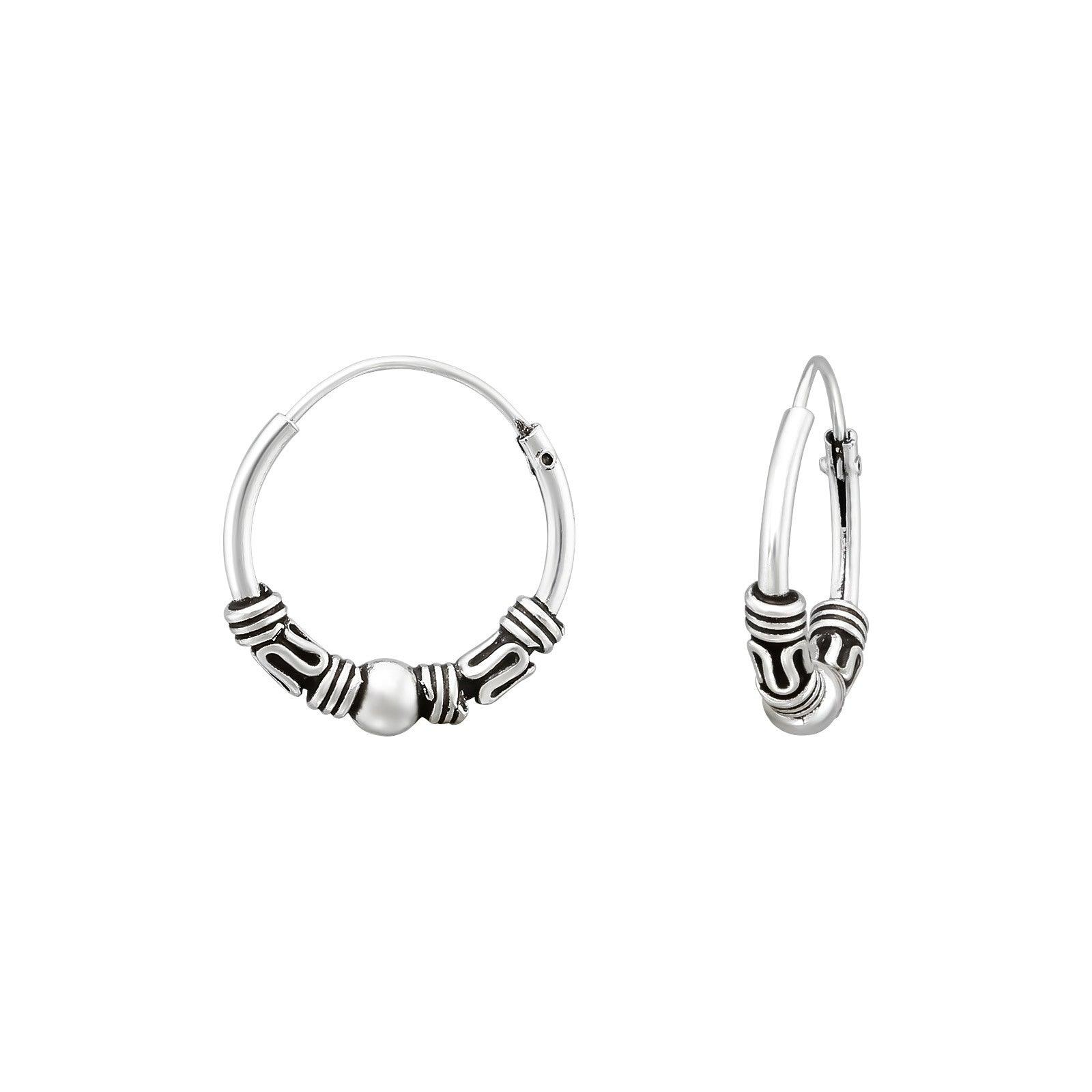 Silver rings, Small Bali Hoops