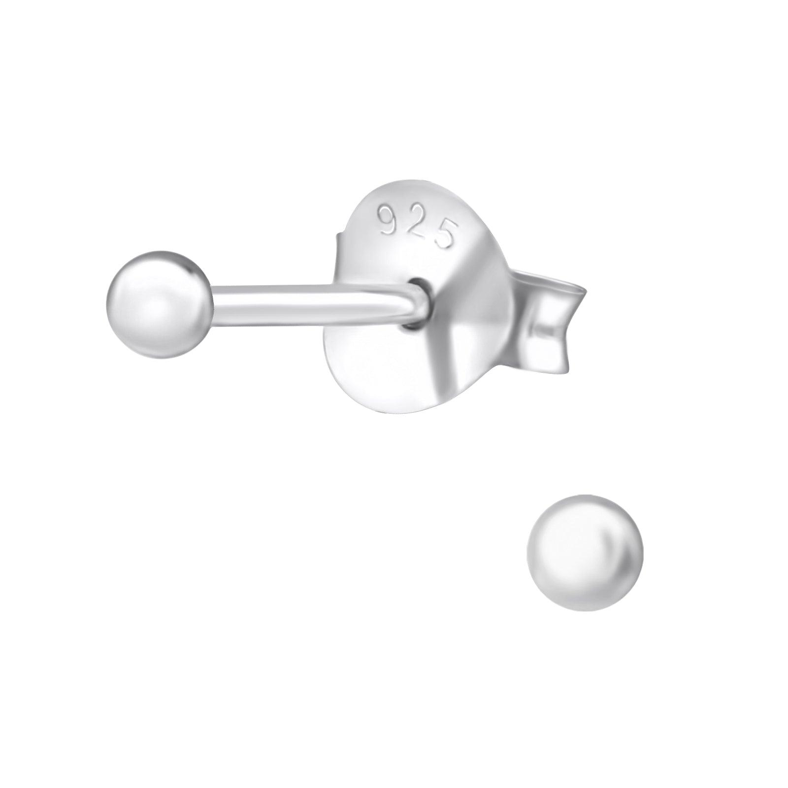 Hopeiset korvanapit, Round Basic 2mm Earstuds -pyöreät hopeanapit