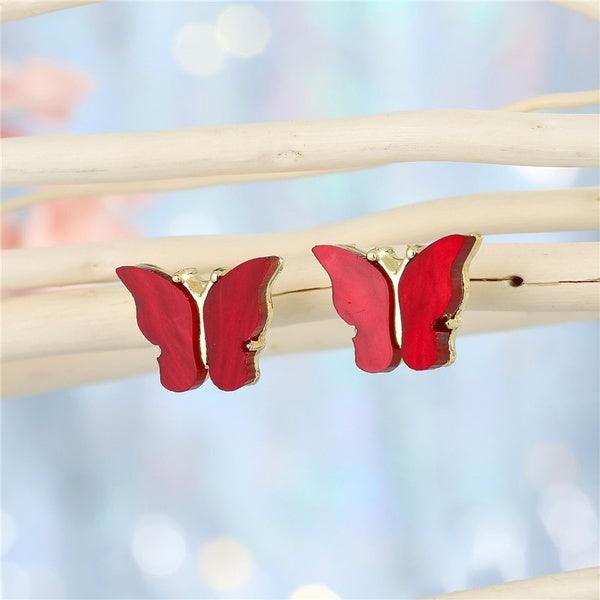 Earrings, FRENCH RIVIERA|Red Butterflies -butterfly earrings