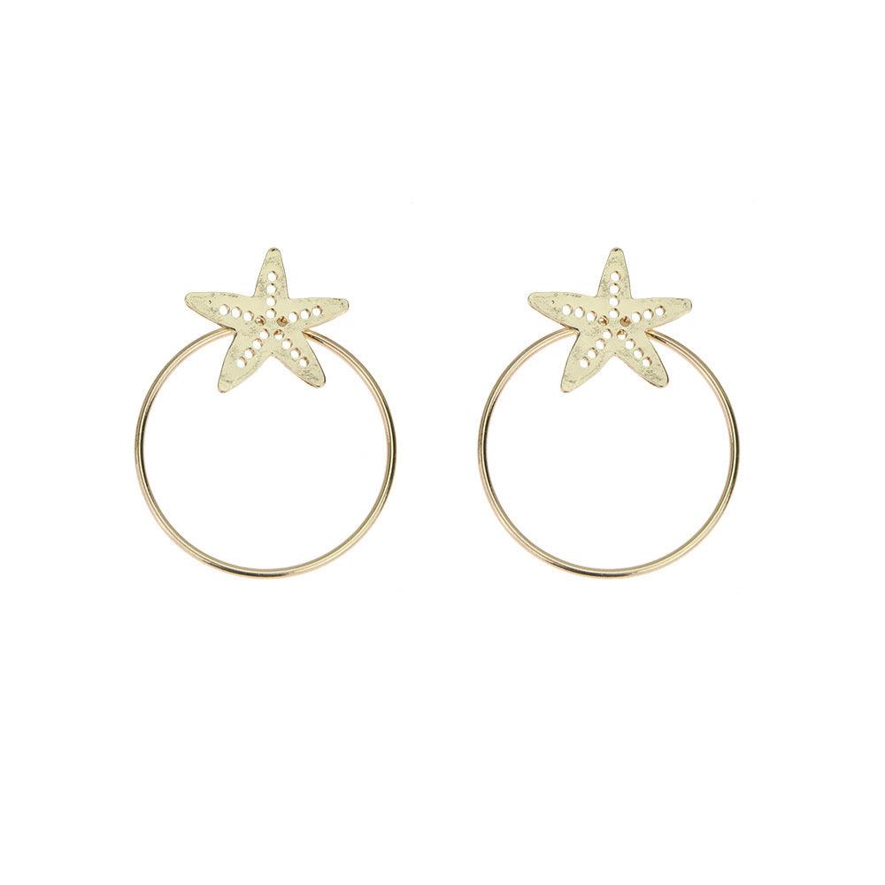 Earrings, FRENCH RIVIERA|Summer Seastar Earrings in Gold