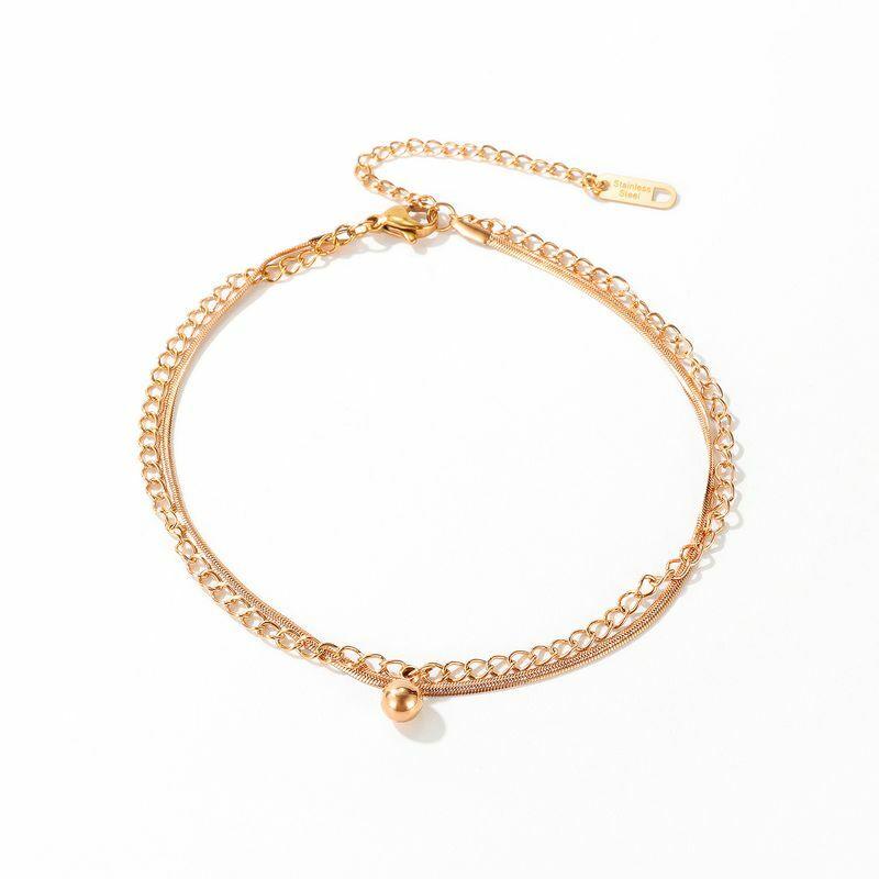 Anklet|HOLIDAY COLLECTION, Rosegold Anklet with Ball Charm