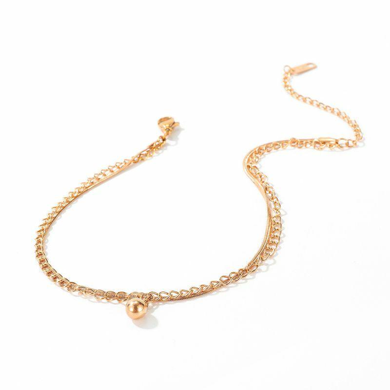 Anklet|HOLIDAY COLLECTION, Rosegold Anklet with Ball Charm