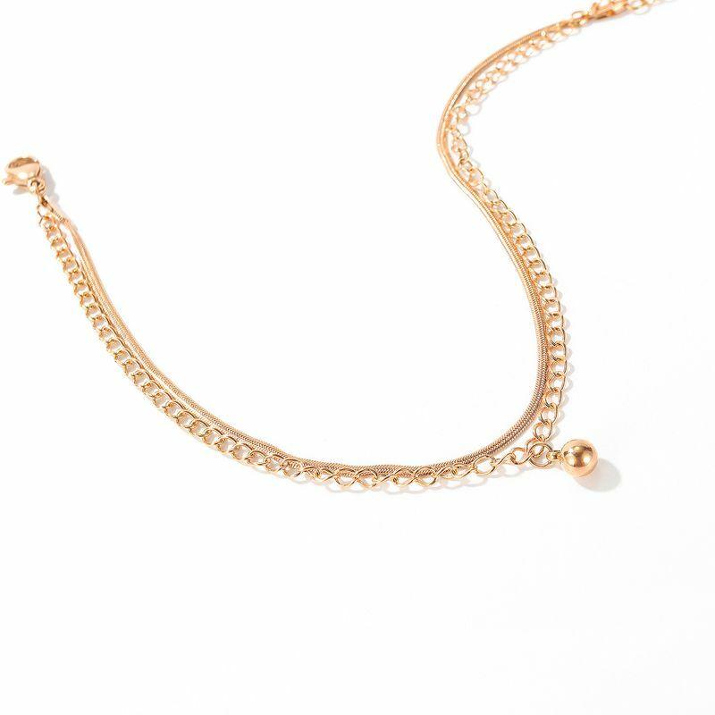 Anklet|HOLIDAY COLLECTION, Rosegold Anklet with Ball Charm