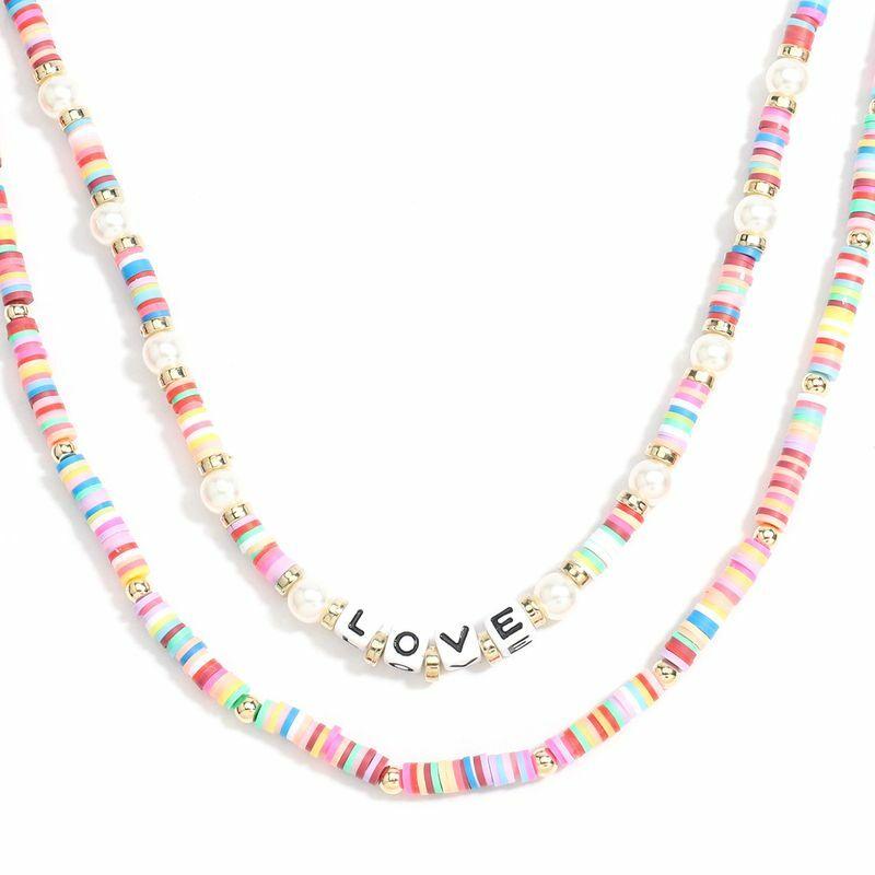 Necklace set, PAPARAZZI|Colourful Surf Necklace with Love Text