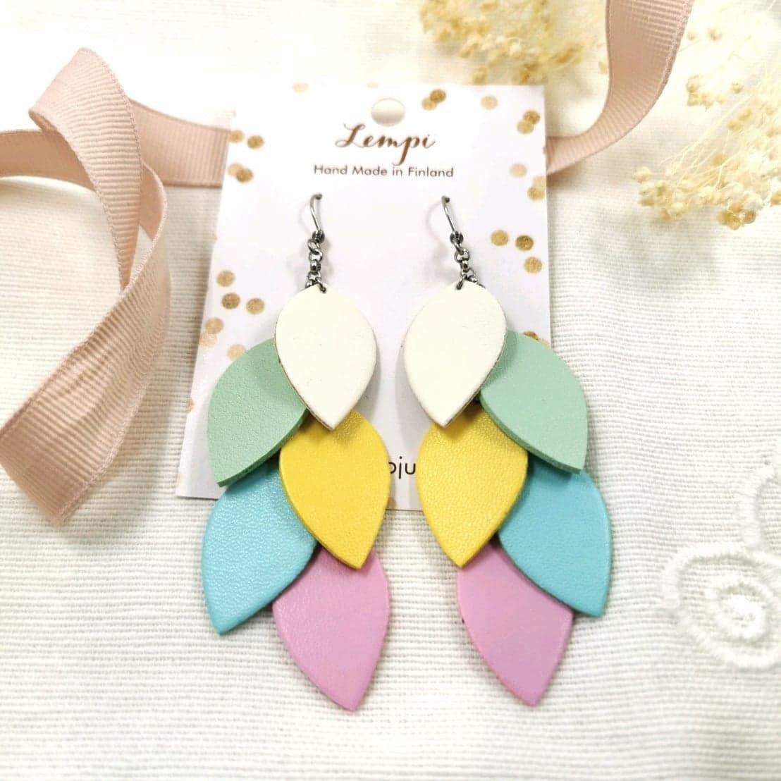 LEMPI earrings, Grain (multicolored cotton candy)