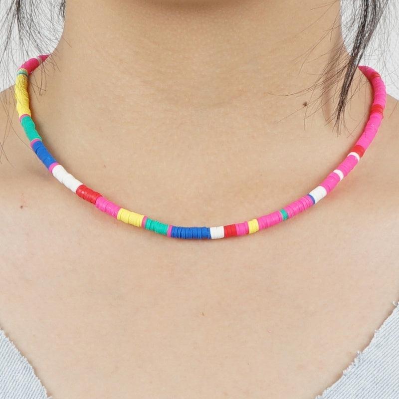 Necklace, FRENCH RIVIERA|Colorblocks Multicolour Surf Necklace