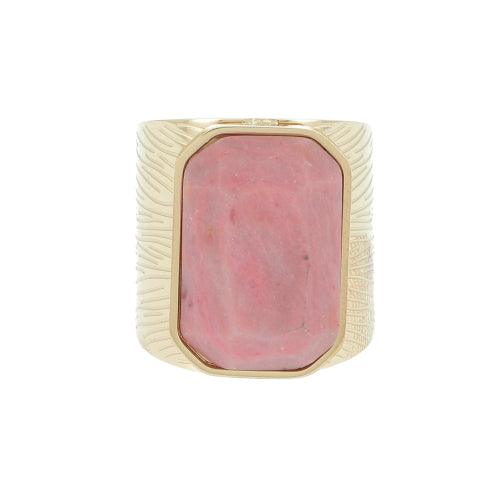 Sormus, BOHM PARIS|Bague Joas dorée avec rhodonite