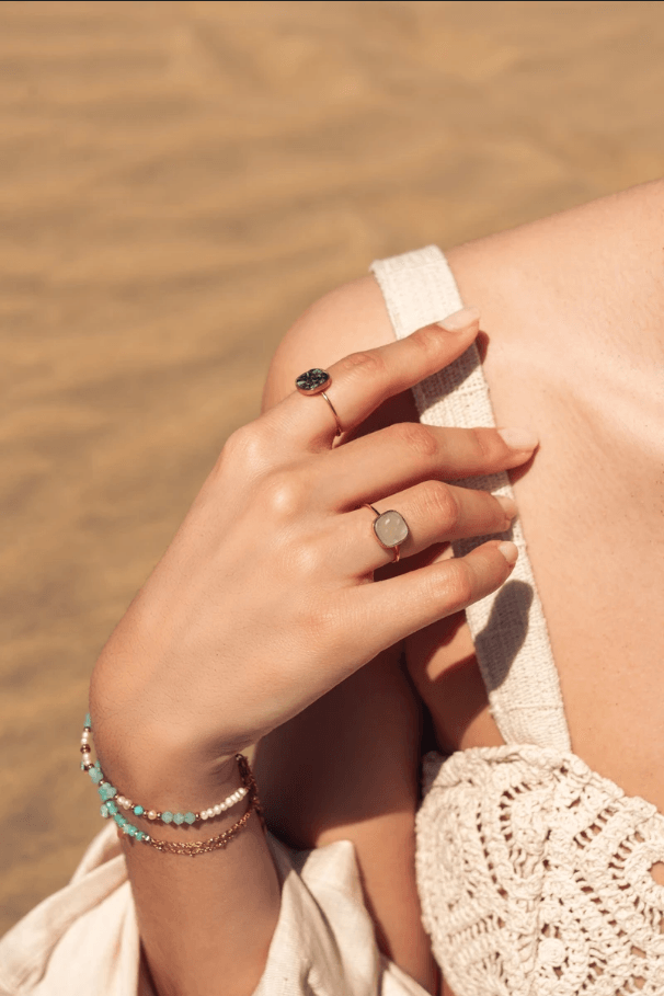 Sormus, BOHM PARIS|Bague Gigi dorée avec malachite