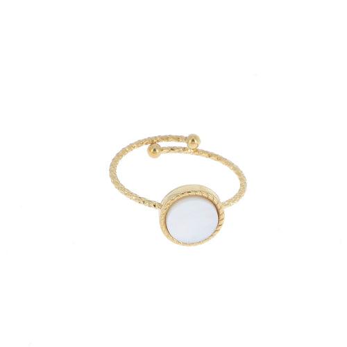 Ring, BOHM PARIS|Bague Chloe dorée avec nacre