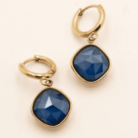 Earrings, BOHM PARIS|Boucles D'oreilles Léa avec Cristal royal blue