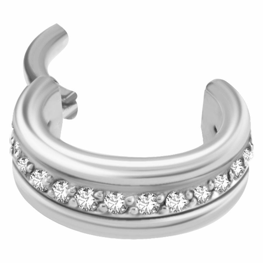 Piercing Ring, Premium CZ Mini Segment Clicker in Steel