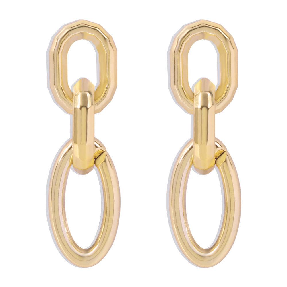 Korvakorut, PAPARAZZI|Chunky Oval Gold Chain Earrings