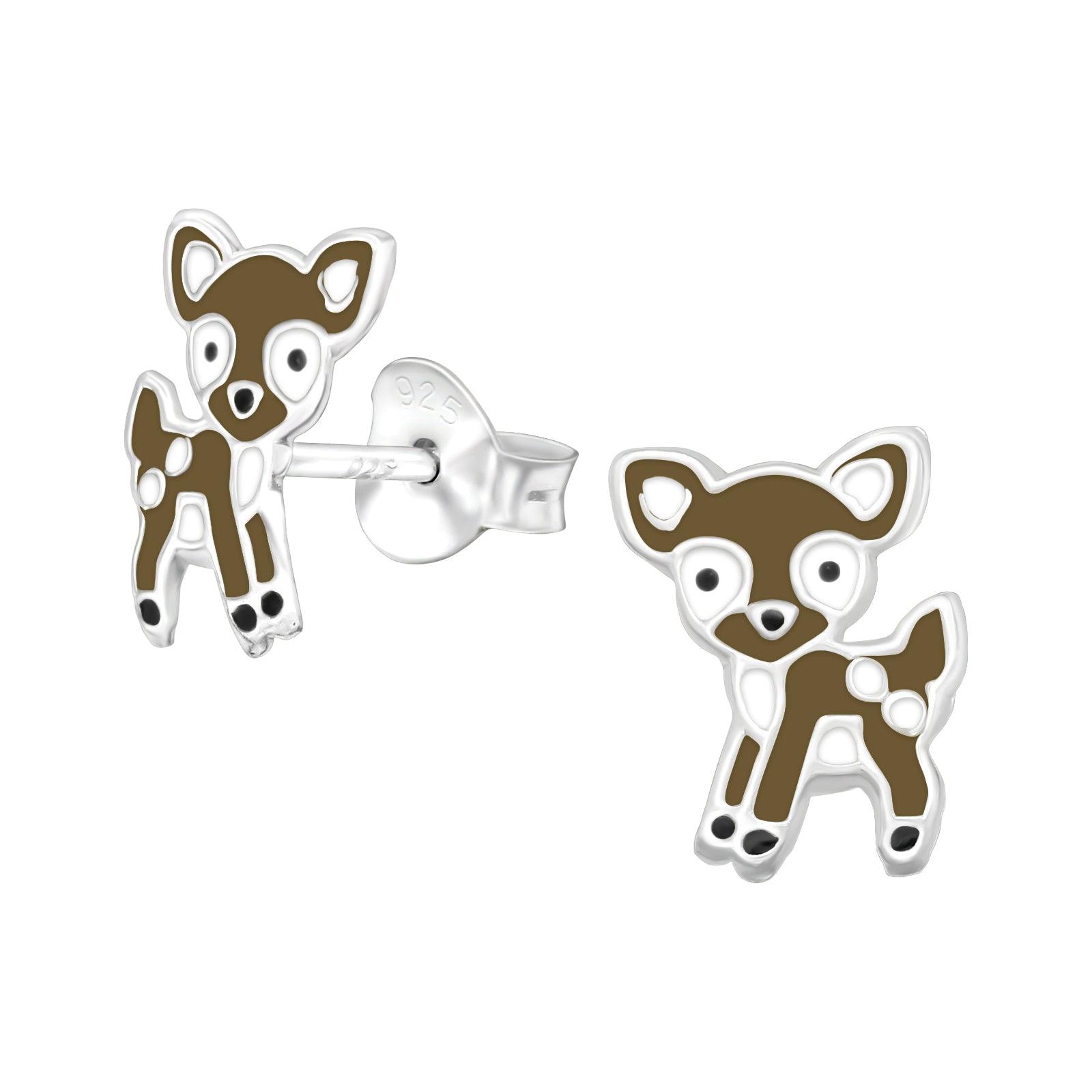 Children's silver earrings, Bambi-bambi earrings