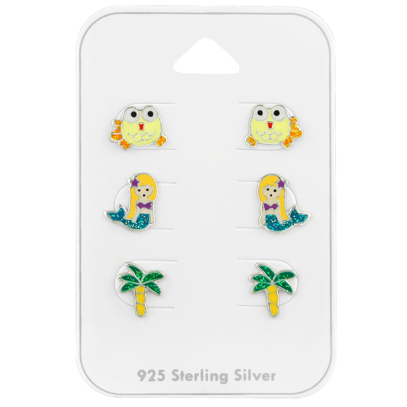 Children's silver button set, Beach button set