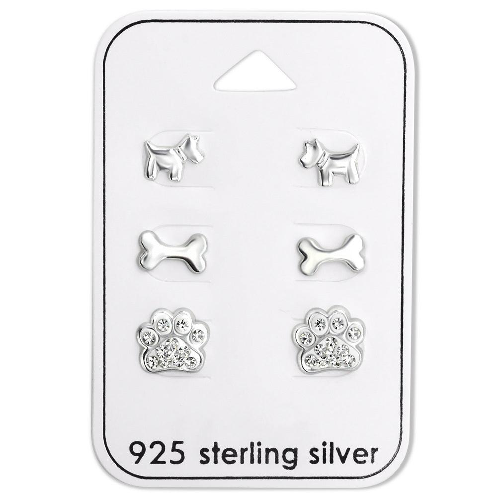 Silver button set, Dog button set