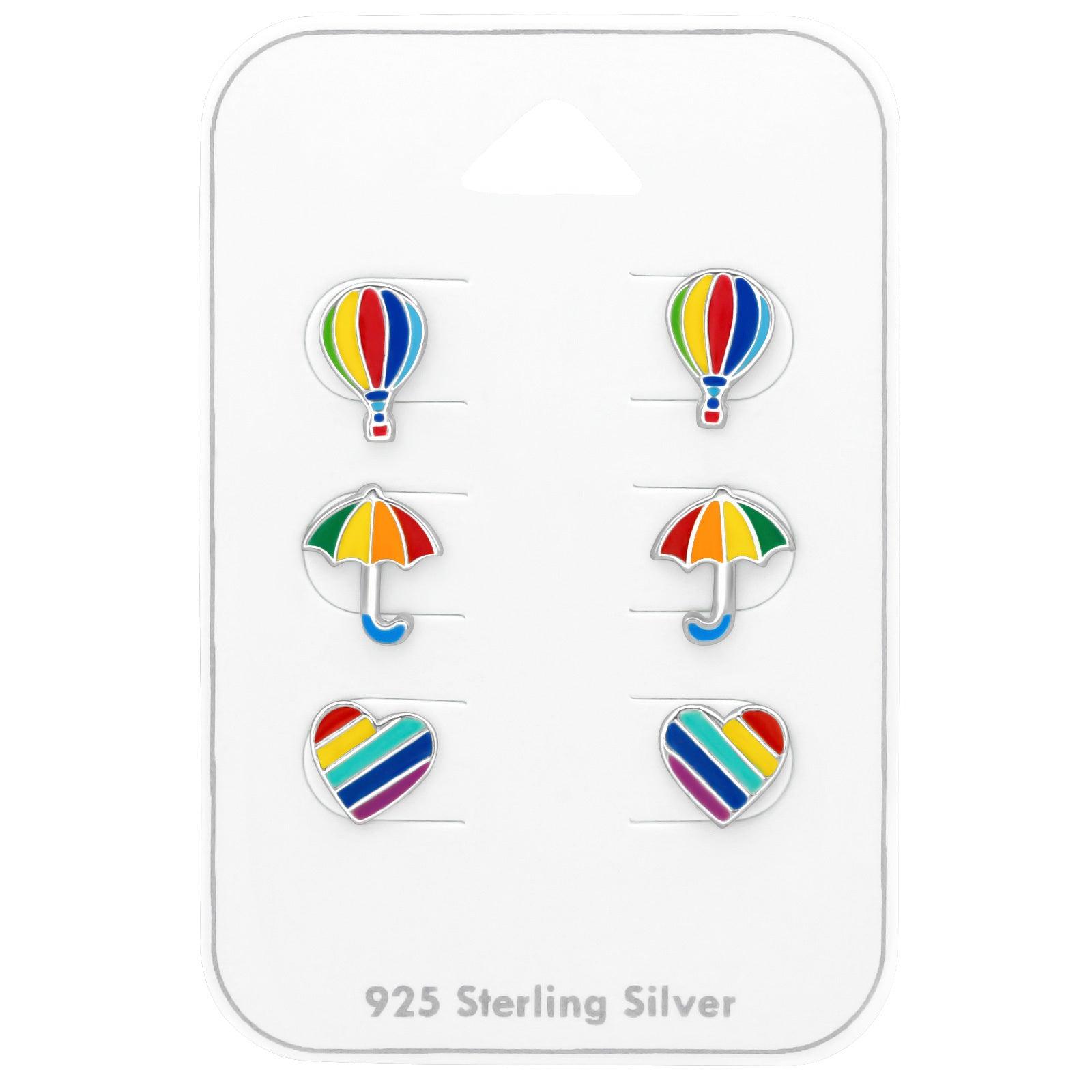 Silver button set, Rainbow button set