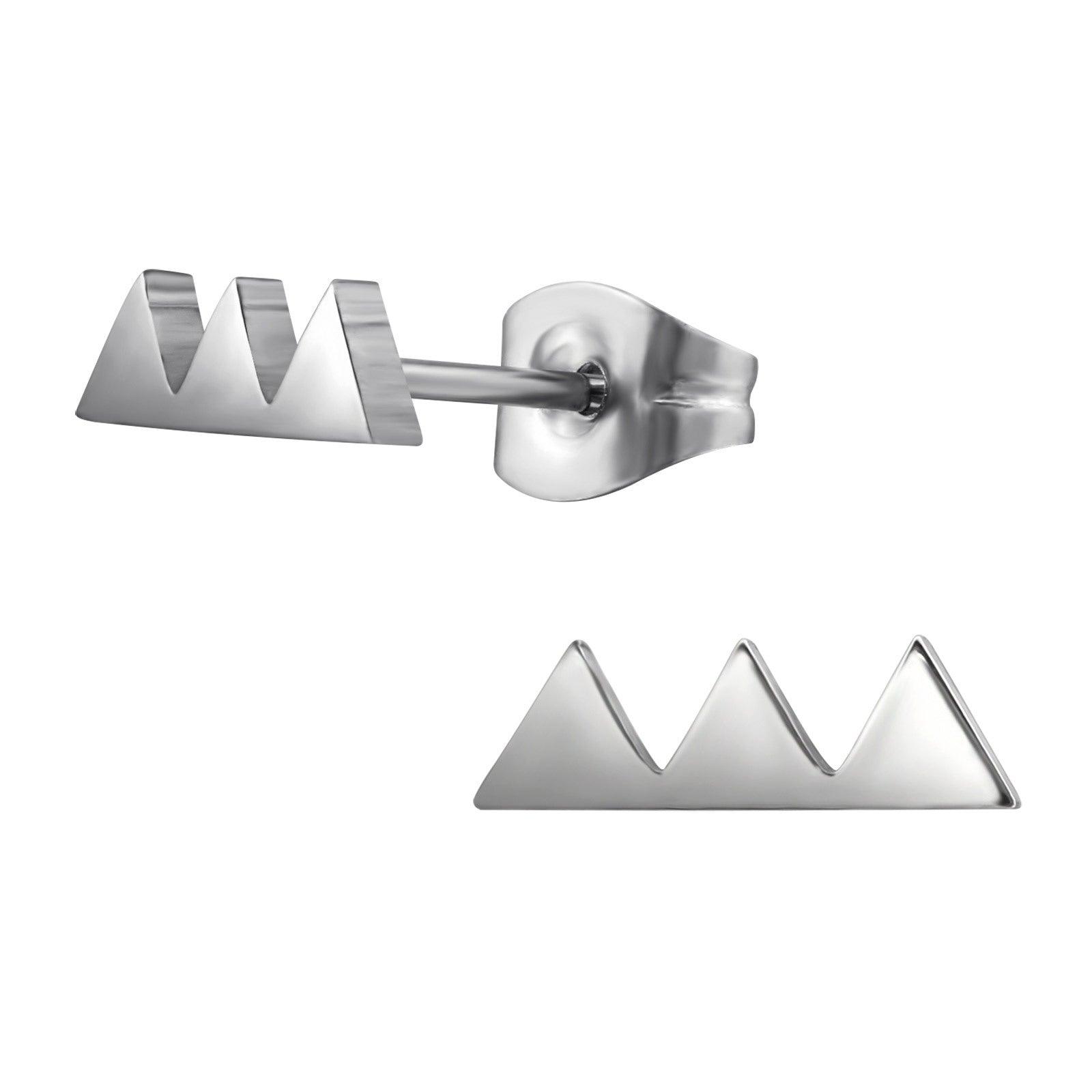 Surgical steel studs, Triple Triangle Earstuds