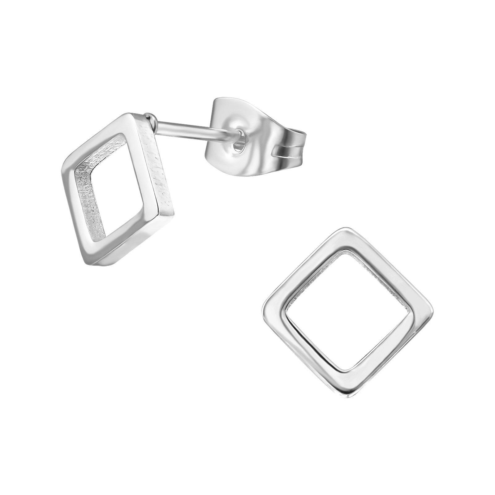 Surgical Steel Studs, Modern Square Earstuds