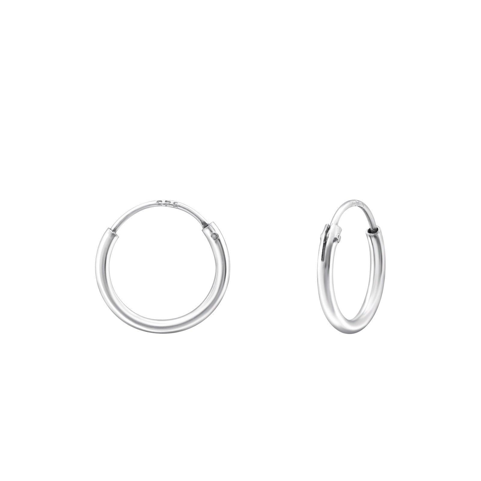 Silver hoops, Basic 8mm Silver Hoops - small size hoops