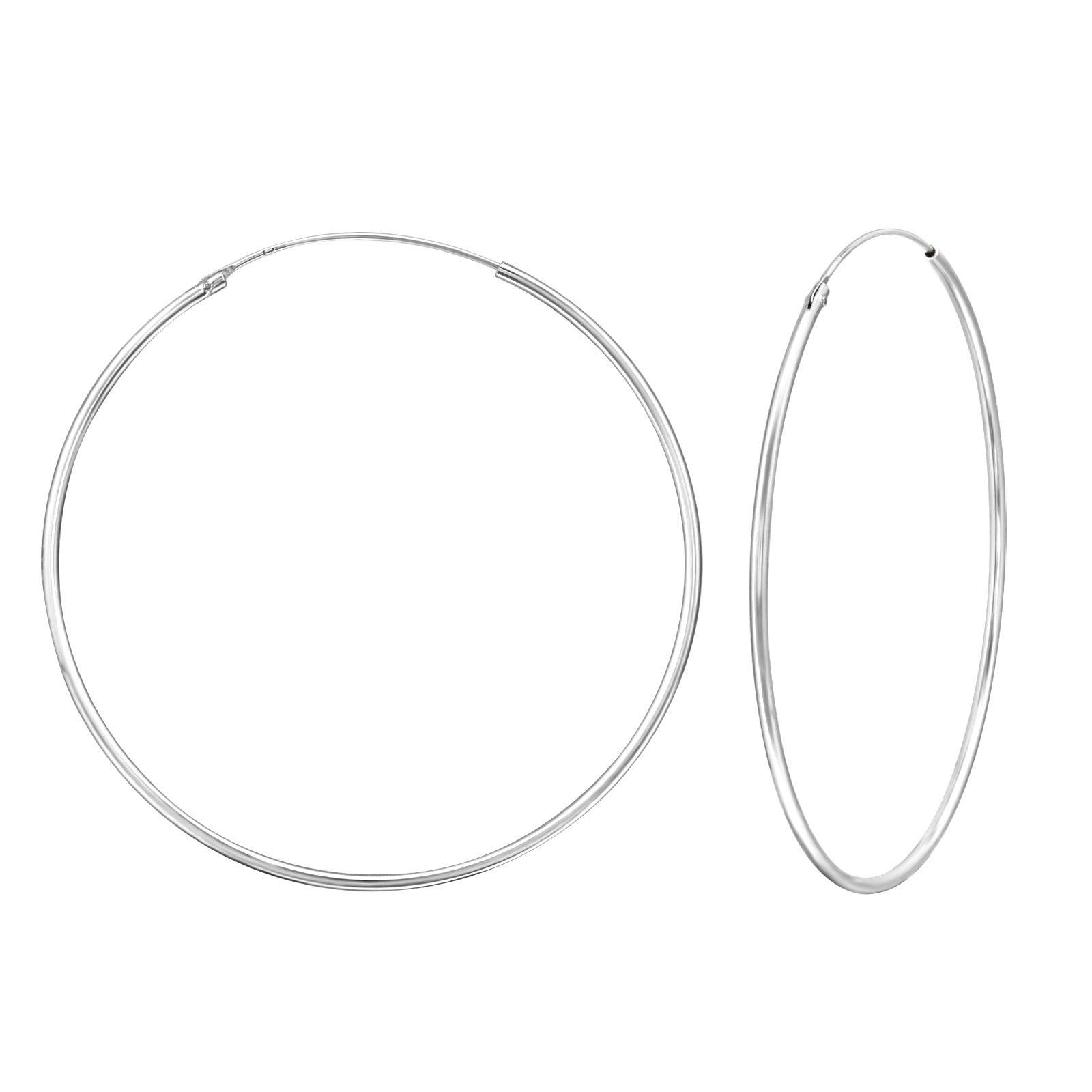 Silver hoops, Basic 50mm Silver Hoops