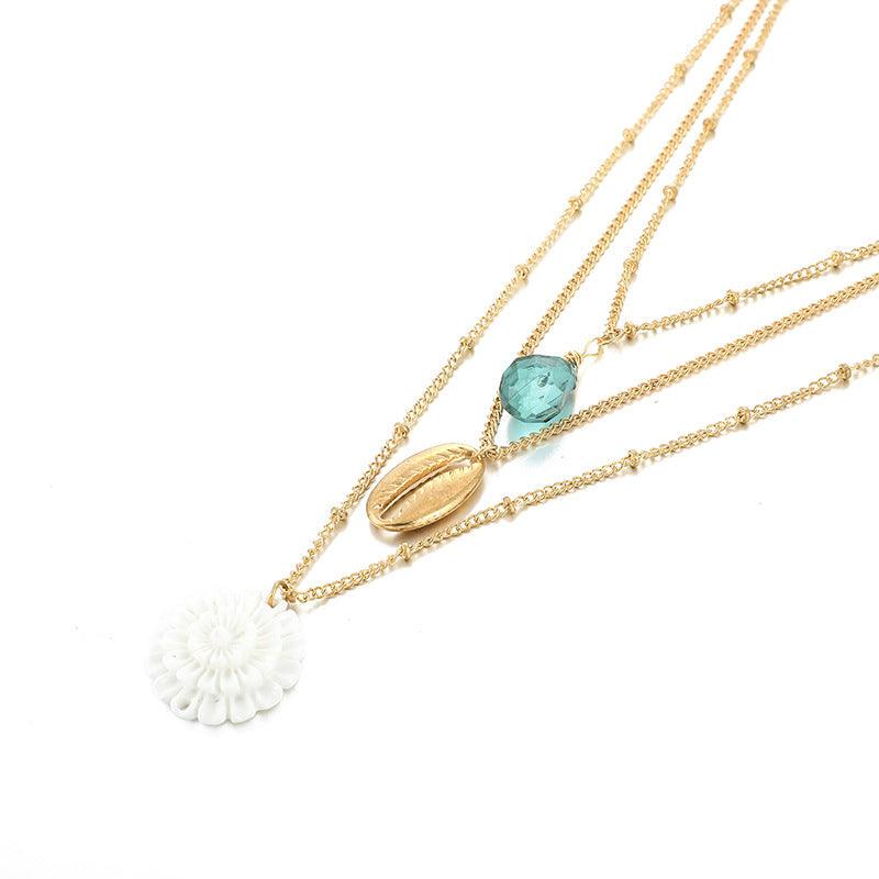 Kerroskaulakoru, FRENCH RIVIERA|Summer Lotus Necklace in Gold