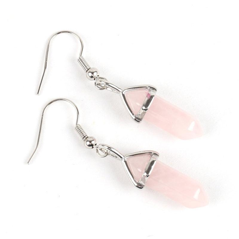 Korvakorut, NATURE COLLECTION|Rose Quartz Crystal Earrings