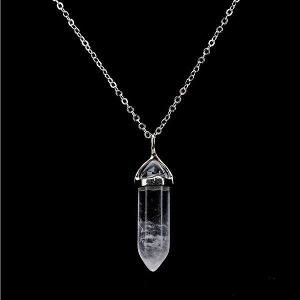 NATURE COLLECTION|Rock Crystal Pendant -rock crystal natural stone necklace