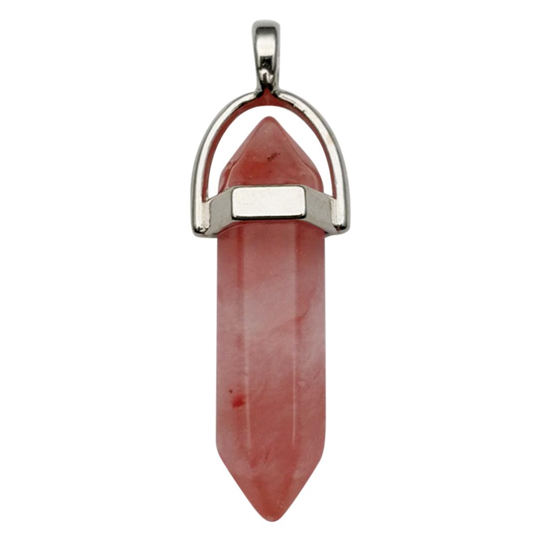 Natural stone pendant, NATURE COLLECTION|Pink Agate (dyed agate)