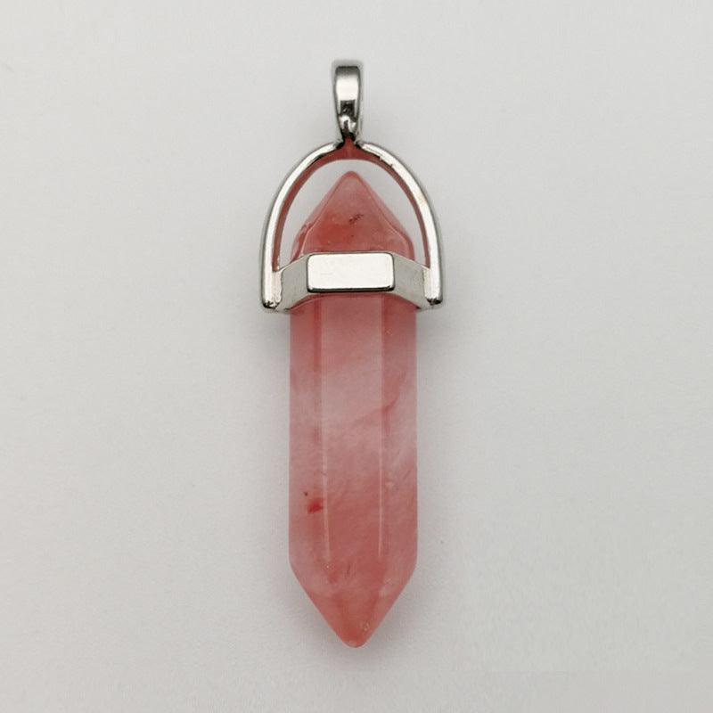 Natural stone pendant, NATURE COLLECTION|Pink Agate (dyed agate)